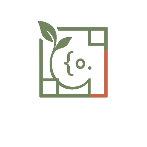 nutin's logo. A frame opened on the top left through which a plant grows.